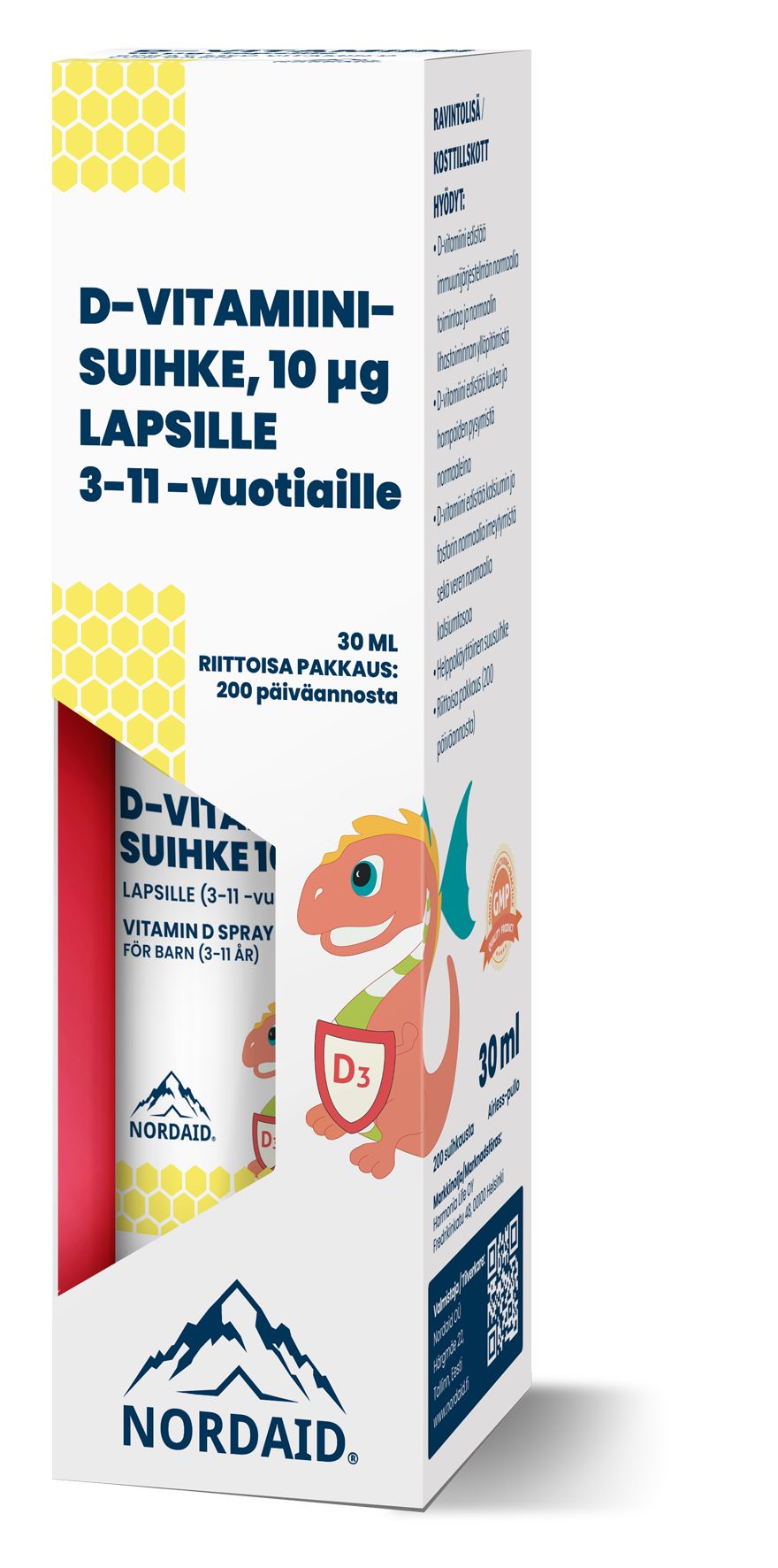 Nordaid D-vitamiinisuihke 10 mikrog Lapsille-Nordaid-Hyvinvoinnin Tavaratalo