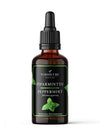 NordiCure Peppermint; ruskea lasinen tippapullo, jossa lukee "Nordicure Piparminttu Peppermint (Mentha piperita)", piparminttulehtiä ja huolella suunniteltu etiketti; pullo on sylinterinmuotoinen ja mattapintainen, päällä musta korkki; etiketissä on selkeää, painettua groteskitekstiä; tausta neutraali ilman lisärekvisiittaa, ihmisiä tai käsiä.