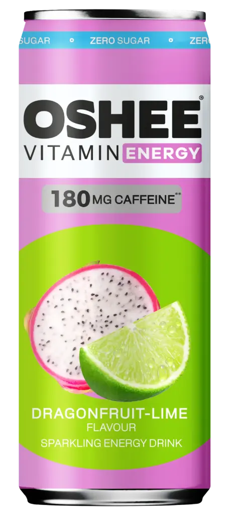 OSHEE Energy Drink Dragonfruit-Lime 330 ml tölkki – sokeriton vitaminoitu energiajuoma