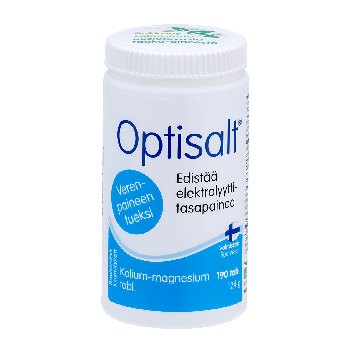 Optisalt 190 tablettia, tasapainotettu kalium-magnesiumtabletti verenpaineen tueksi