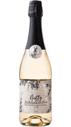 A bottle of sparkling drink with a black foil top and a light-colored label decorated with leaf illustrations. The label displays the text “Niitty Juhlakilohu” and “SOLAR PROJECT” in bold sans-serif font. The bottle is glass with a standard 0.75-liter size, positioned upright against a plain background. No people or actions are visible.