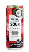Poikain Parhaat SOUR Mansikka-Lime limonaadi, kirpeä alkoholiton mansikkajuoma, 0,33 l tölkki