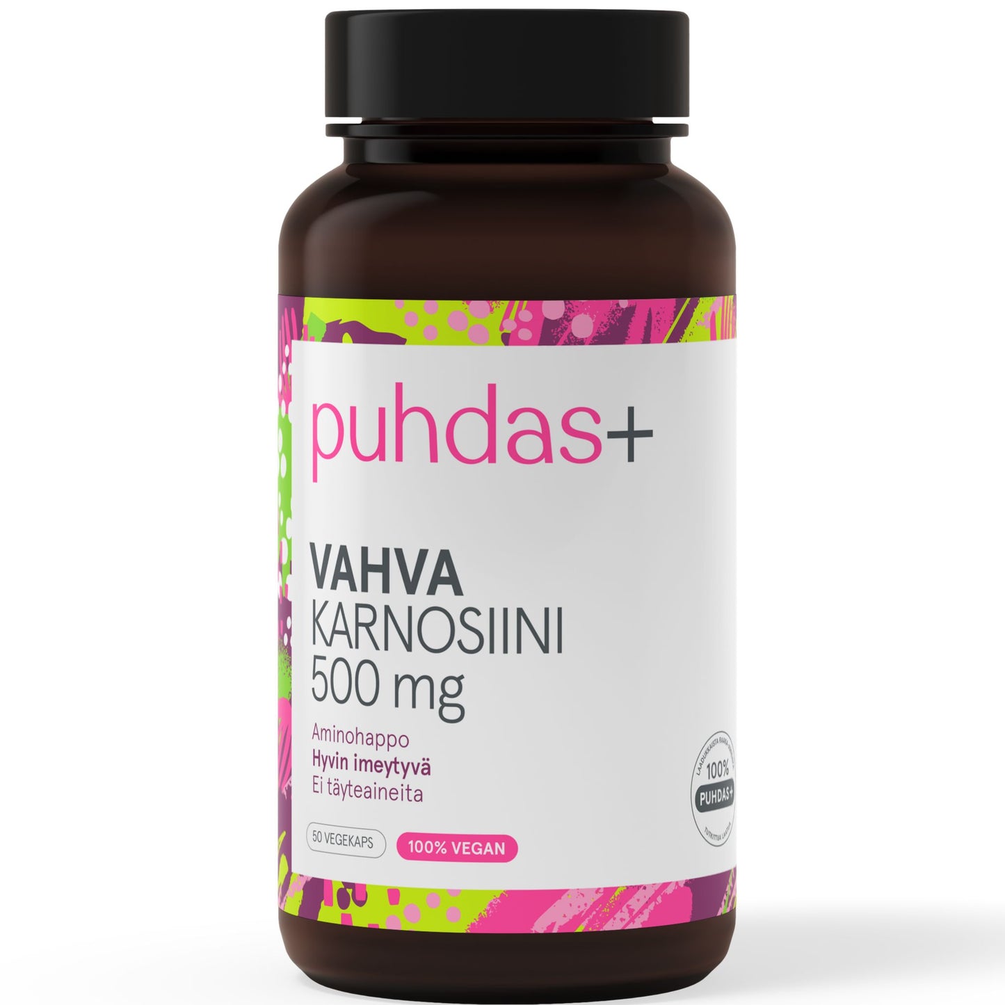 Puhdas+ Vahva Karnosiini 500 mg-Puhdas+-Hyvinvoinnin Tavaratalo