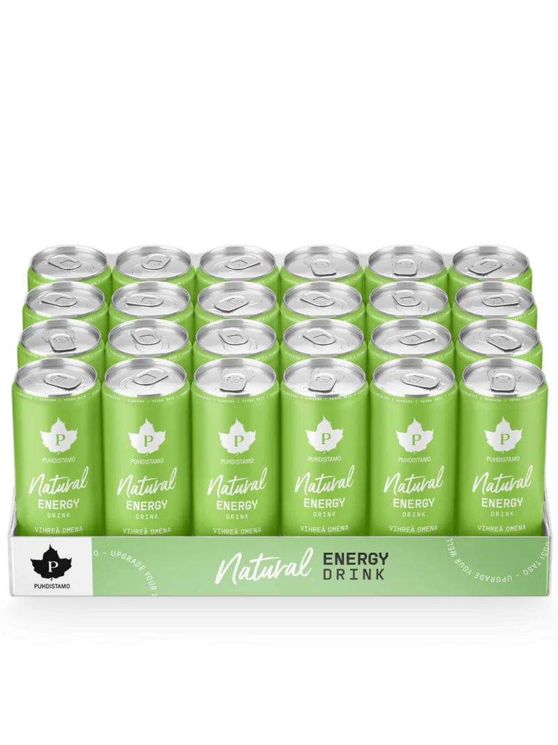 Puhdistamo Natural Energy Drink Green Apple 24-pack