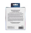 Back of a rectangular product box with white matte surface and black printed text. Sans-serif type is used for all content. Box features blocks of smaller and larger font sizes. Back of a product box with text explaining the product, its use, and support for RFSU’s work in sexual education and human rights. A barcode and instructions in multiple languages are also visible, highlighting the importance of accessibility. No people or hands present; plain background; standard product photo angle showing full