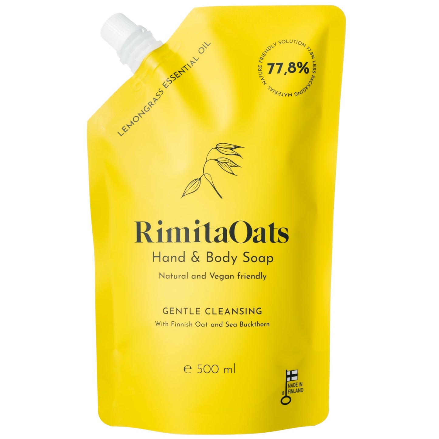 Rimita Oats Käsi- ja Vartalosaippua Sitruunaruoho-Rimita Green-Hyvinvoinnin Tavaratalo