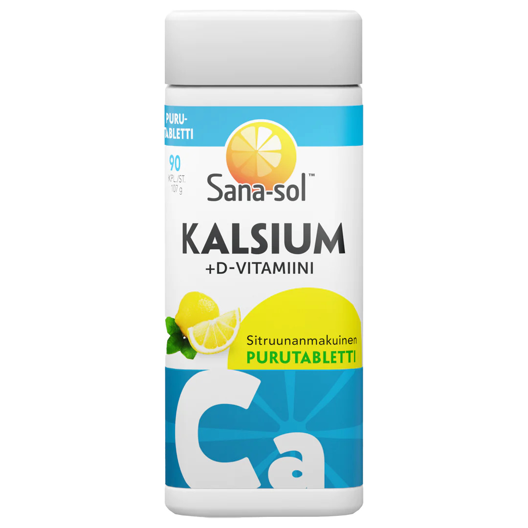 Sana-sol Kalsium + D-vitamiini purutabletit-Sana-sol-Hyvinvoinnin Tavaratalo