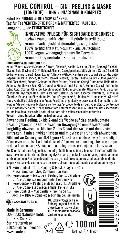 Sante Pore Control 5 in 1 Kuorinta & Kasvonaamio-Sante-Hyvinvoinnin Tavaratalo