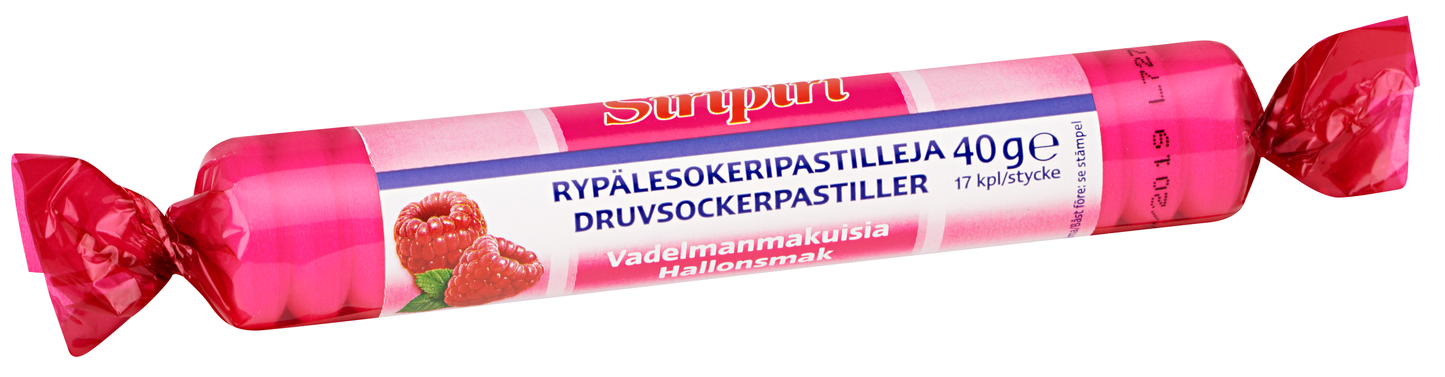 Siripiri Glukoosipastilli Vadelma-Siripiri-Hyvinvoinnin Tavaratalo