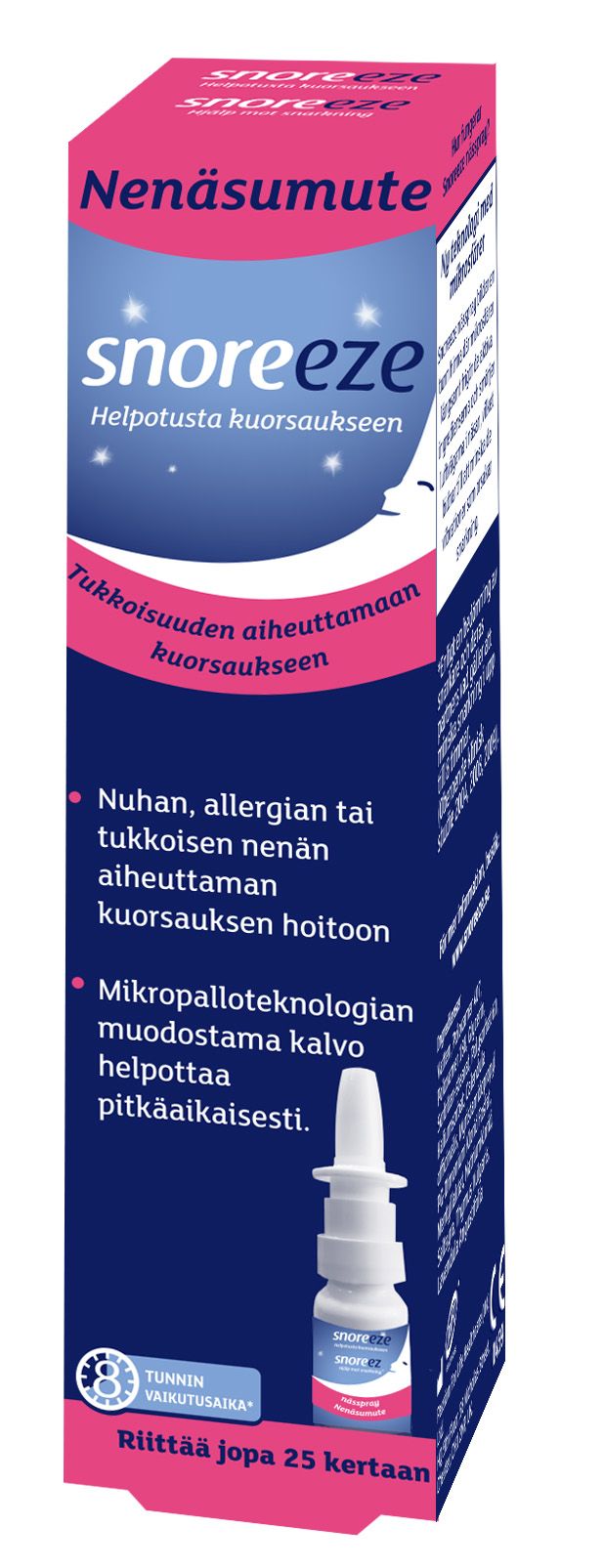 Snoreeze Nenäsumute tuotepakkaus