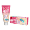 Splat Juicy Lab Sunny Pear -lasten hammastahna: vaaleanpunainen tuubi ja pakkaus yksisarvisella ja dinosauruksella, 55 ml