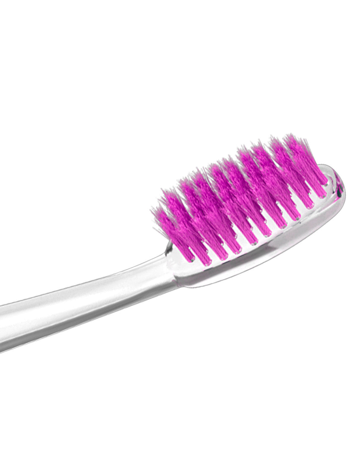 Lähikuva Splat Whitening Innovative Toothbrush Hammasharjan pinkeistä harjaksista