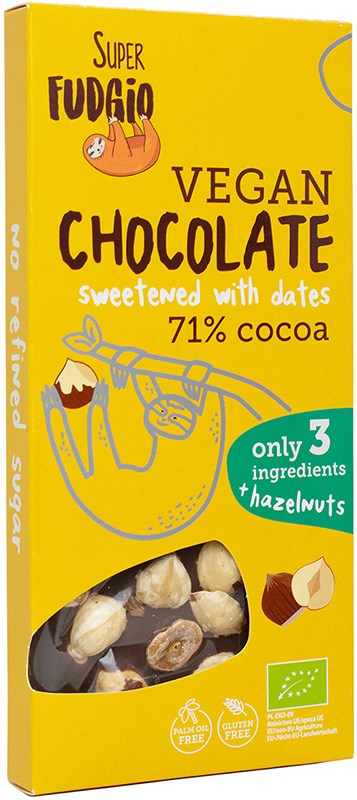 Superfudgio Luomu Vegaaninen Hasselpähkinäsuklaa-Superfudgio-Hyvinvoinnin Tavaratalo