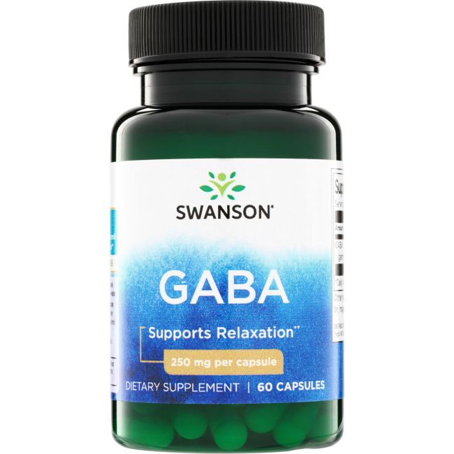 Swanson GABA 250 mg ravintolisä – 60 kapselin purkki
