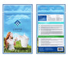 Front and back of a blue Kefir starter cultures package, featuring a woman drinking a glass of kefir outdoors. Matte finish pouch with rounded corners. Legible text includes product details, instructions, FAQs, ingredient lists, and information about live cultures. Serif and sans-serif fonts appear in contrasting white and dark blue. White outdoor background in the main image.