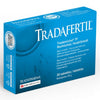 A blue rectangular box labeled TRADAFERTIL by Tradapharma, containing 30 tablets. The box has a matte surface with sans-serif typography. Visible product details printed in Finnish and Swedish, plus a Swiss made mark. No people or hands present. The background is plain white and the photo shows the front of the packaging fully in frame.