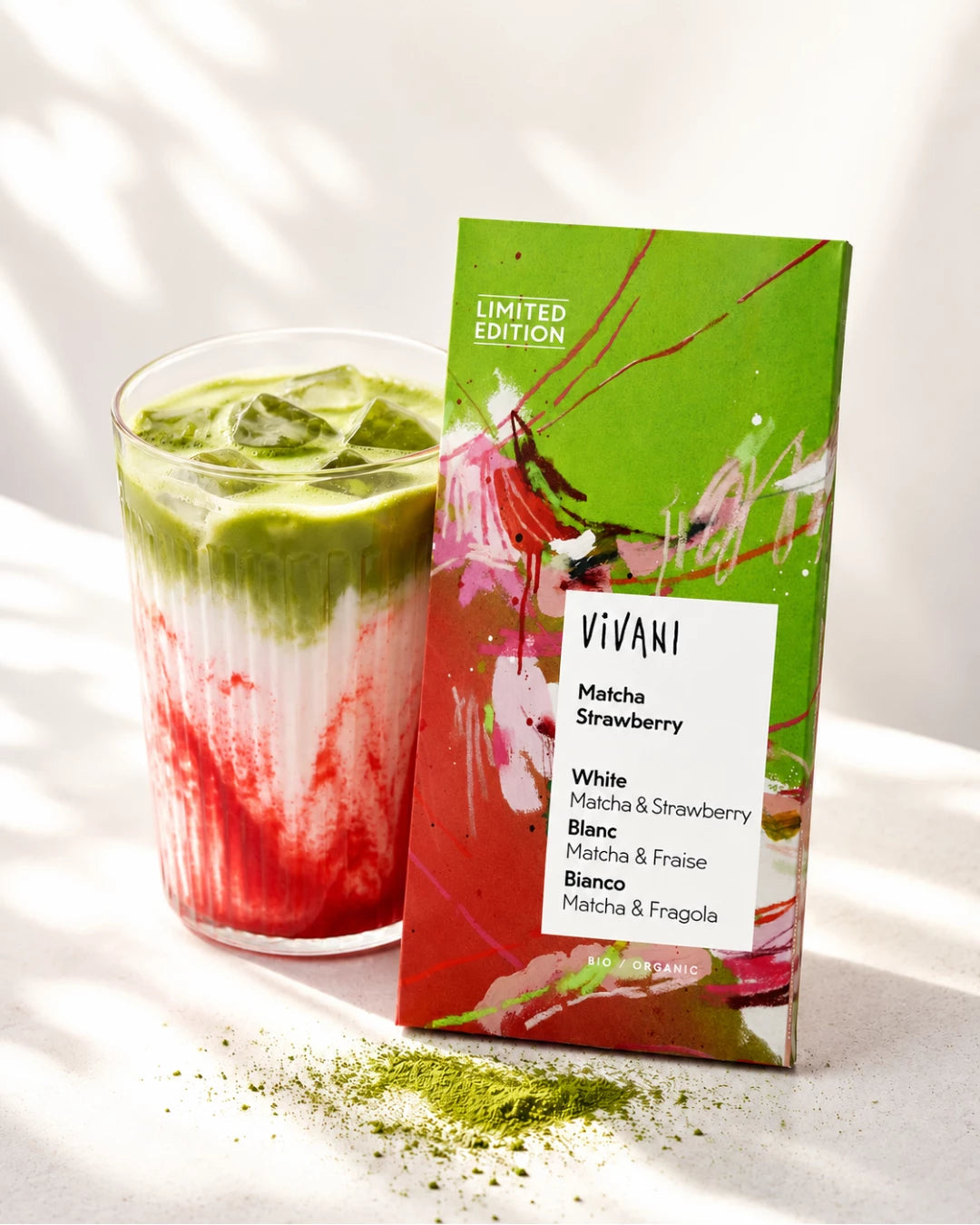 Vivani Luomu Matcha Mansikka Valkosuklaa