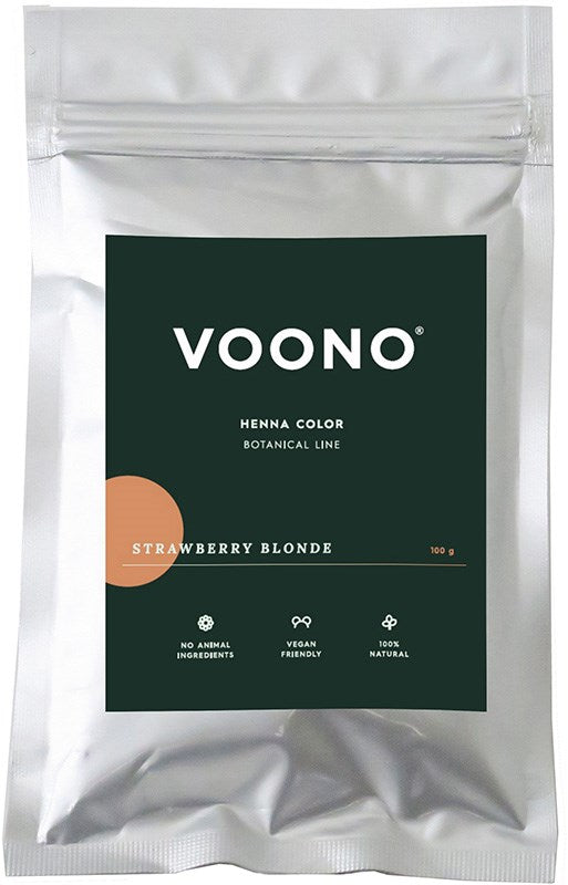 Voono Henna Color Strawberry Blonde -kasvihiusväripussi, 100 g
