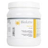 White plastic container labeled Biolatte Havitall, featuring a yellow sun graphic. Cylindrical shape with a matte surface finish. Label includes black and yellow text, listing ingredients like Psyllium Husk and probiotics in multiple languages with product information. Bold sans-serif typography is used for the main label. Neutral background, no people or hands visible. Standard product shot on a flat surface.