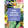 A colorful floral book cover features a purple box with the text Kun tuntuu pahalta – Lohtukortit ahdistuneelle. In the top corner, there’s a purple circle with HC Hidasta elämää and a pink banner announcing Sisältää mindfulness-harjoituksia. The design includes multicolored illustrated flowers on a matte surface, rectangular shape, and clear sans-serif fonts. No hands or people are present in the image; background is neutral.