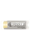 Hurraw! Huulivoide Lakritsi -tuubi, harmaa etiketti, valkoinen teksti, kellertävää voidetta näkyvissä; 4,8 g / 0,17 oz, kirkas korkki, sileä mattapinta, lihavoitu groteskiteksti