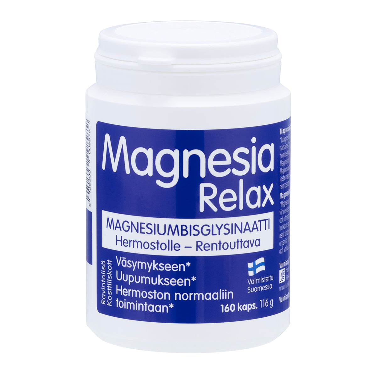 Magnesia Relax magnesiumbisglysinaatti 160 kapselia -pakkaus