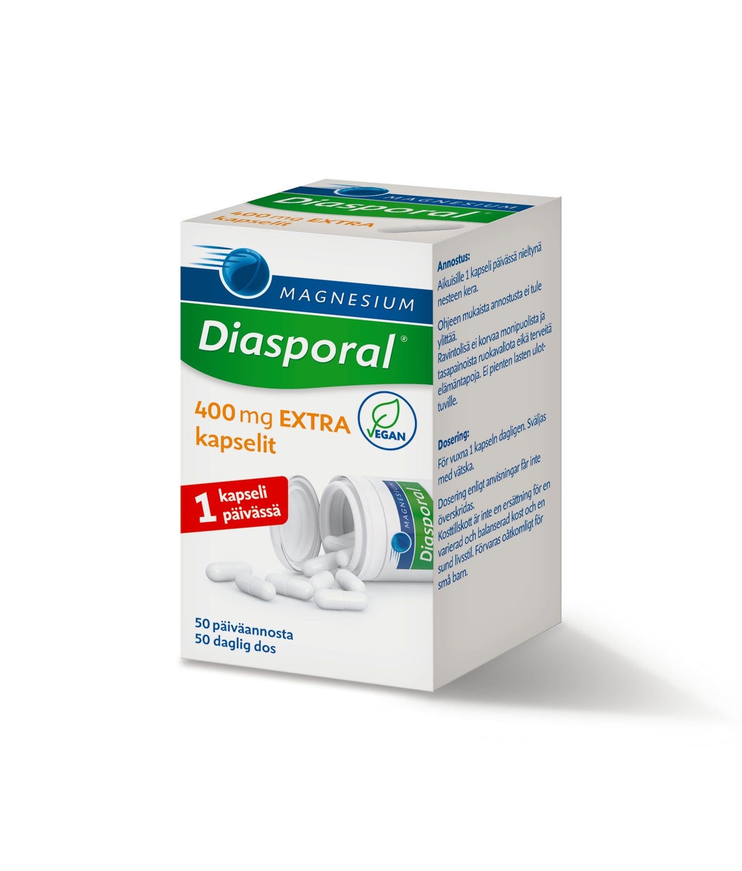 Magnesium Diasporal 400 Extra Kapselit-Diasporal-Hyvinvoinnin Tavaratalo