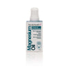 NordicHealth Magnesium Oil Original Pure Mineral Spray -pullo, 100 ml; valkoinen kiiltäväpintainen sylinterinmuotoinen suihkepullo pyöristetyillä olkapäillä, sininen-musta groteskiteksti