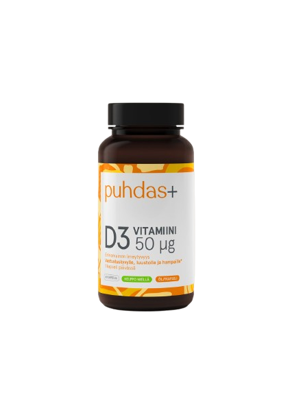 Puhdas+ D3-vitamiini oliiviöljy 50 mikrog