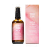 A bottle of Skin & Tonic Jelly Cleanser with a pump dispenser is shown next to its pink and orange rectangular packaging box, both labeled with product details in clear modern sans-serif type. The cleanser bottle is cylindrical and semi-opaque with a white pump. No people or hands are visible. Simple neutral background, studio shot. This gentle cleanser is available in a 100ml (3.3 fl oz) size.