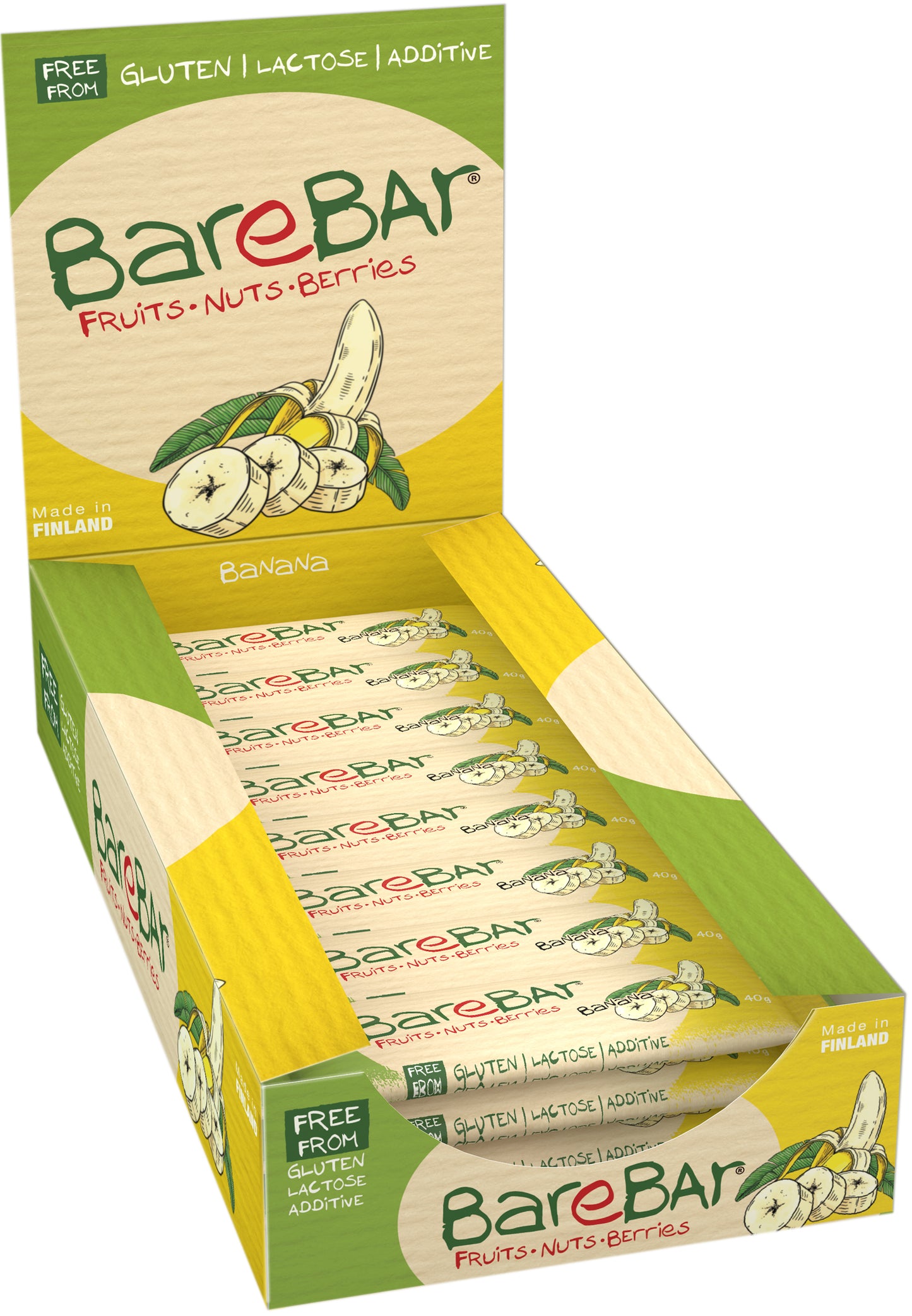BareBar Banaani 24-pack-BareBar-Hyvinvoinnin Tavaratalo