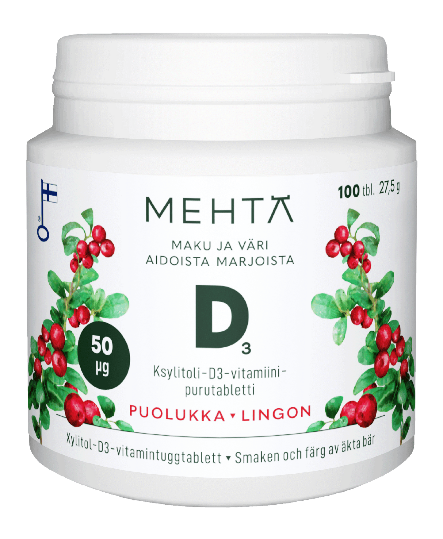 Mehtä D-vitamiini 50 µg Puolukka-Vitabalans-Hyvinvoinnin Tavaratalo