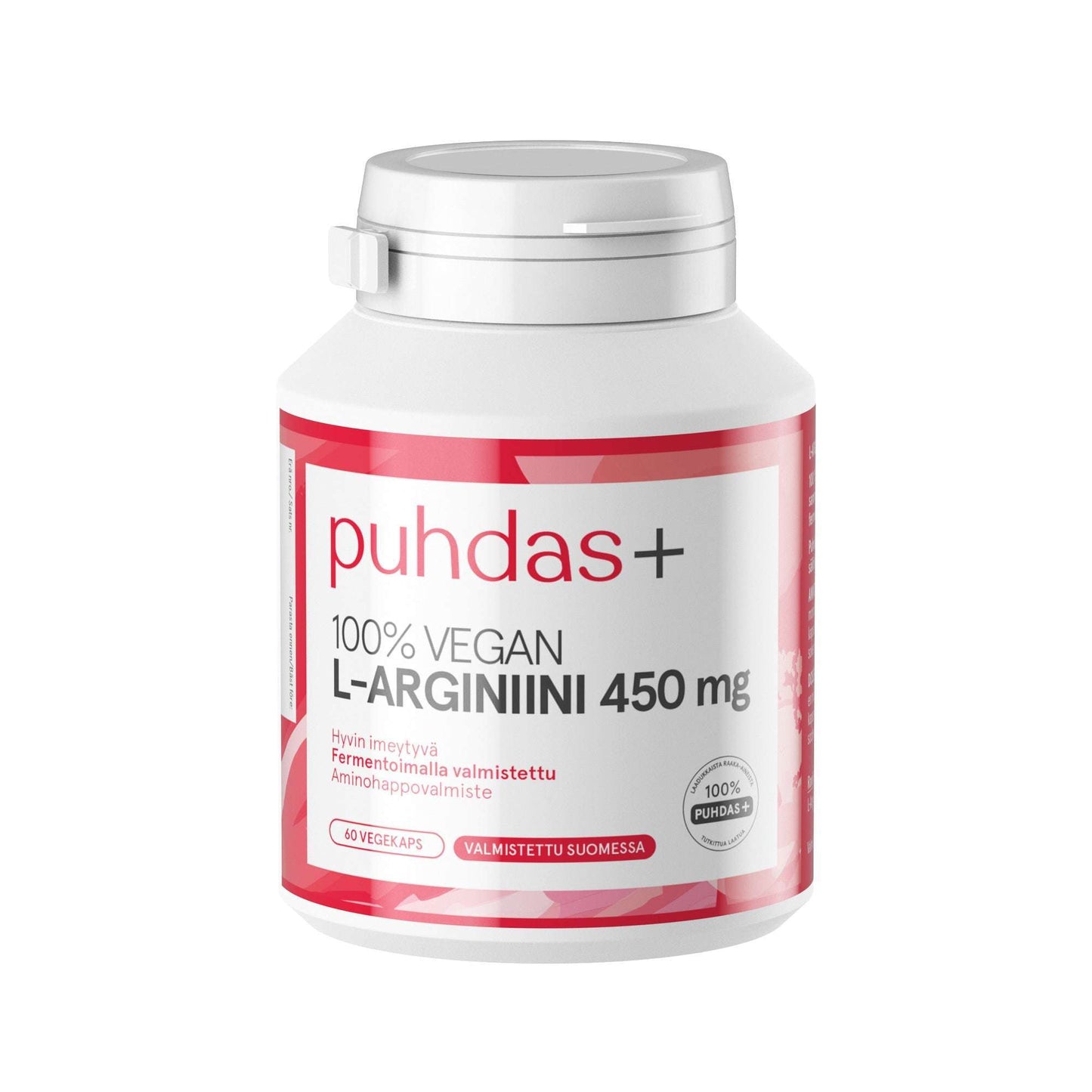 Puhdas+ Kasviperäinen L-Arginiini 450 mg-Puhdas+-Hyvinvoinnin Tavaratalo