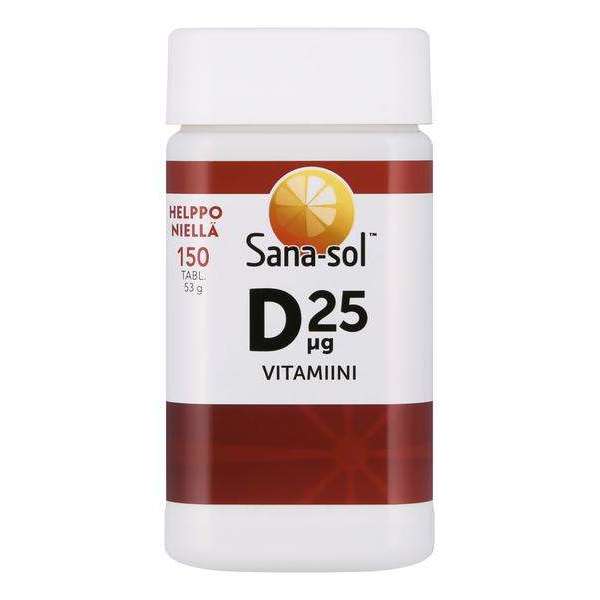 Sana-sol Helposti nieltävä D-vitamiini 25 mikrog-Sana-sol-Hyvinvoinnin Tavaratalo