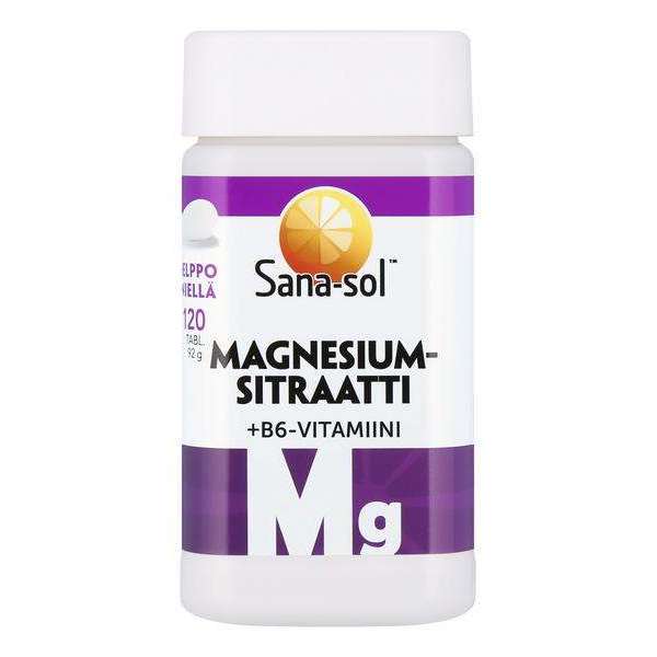 Sana-sol Magnesiumsitraatti + B6-vitamiini-Sana-sol-Hyvinvoinnin Tavaratalo