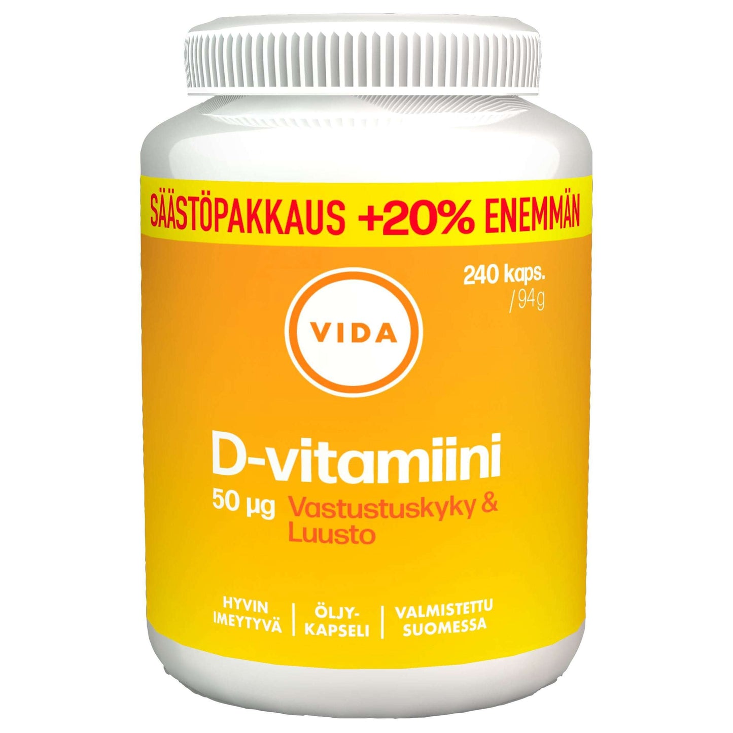 Vida D-vitamiini 50 mikrog-Vida-Hyvinvoinnin Tavaratalo