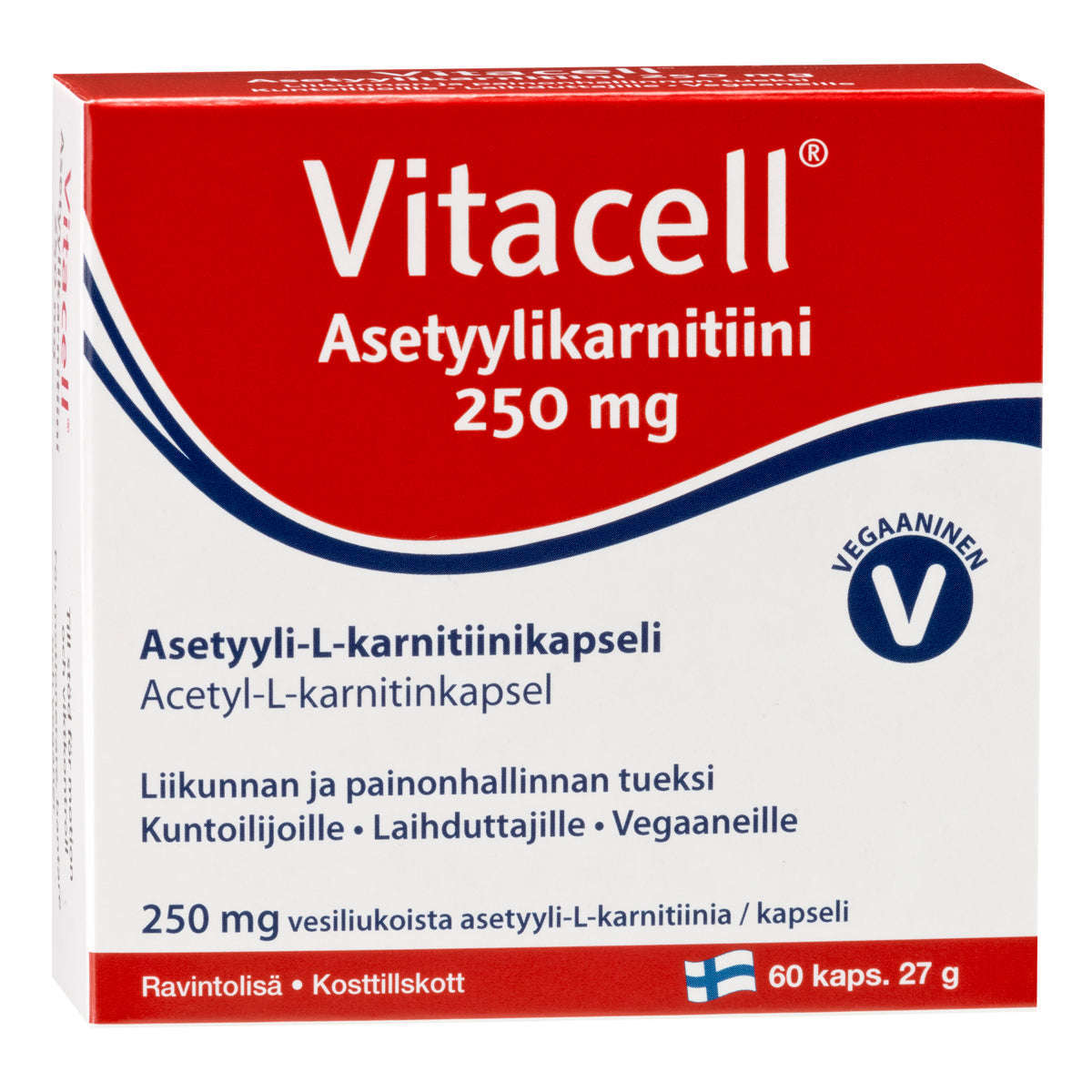 Vitacell Asetyylikarnitiini 250 mg-Hankintatukku-Hyvinvoinnin Tavaratalo