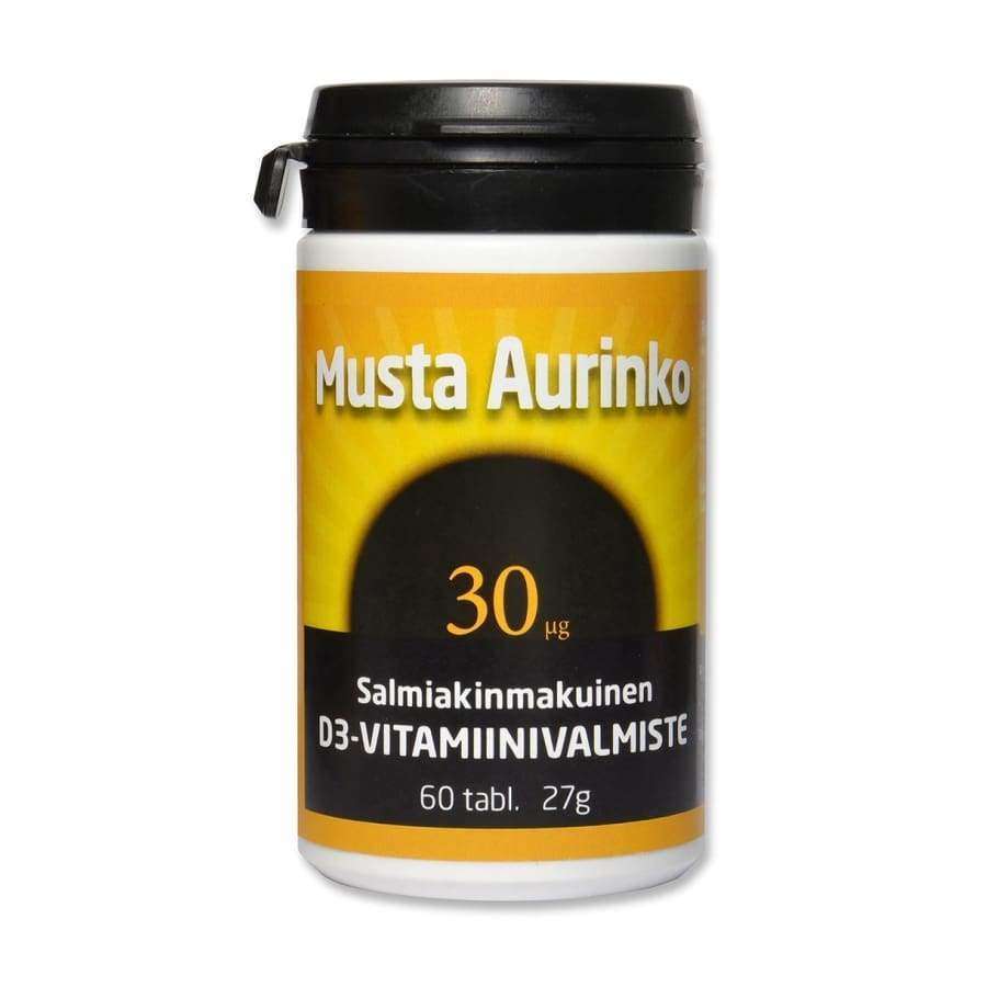 Musta Aurinko D3-vitamiini 30 mikrog-Musta Aurinko-Hyvinvoinnin Tavaratalo