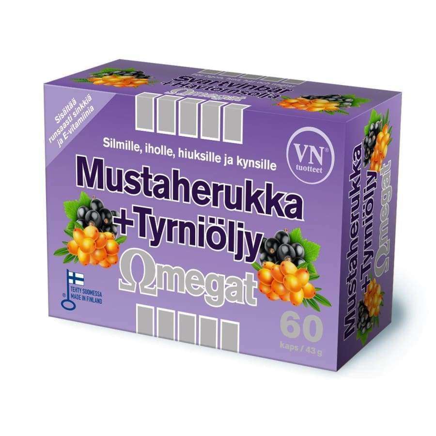 Omegat Mustaherukka + Tyrniöljy-Via Naturale-Hyvinvoinnin Tavaratalo