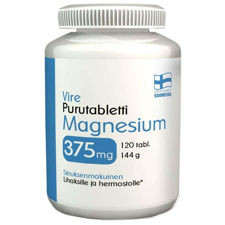 Vire Magnesium 375 mg Purutabletti Sitrus-Vire-Hyvinvoinnin Tavaratalo